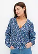 Mønstret bluse med volang, bonprix