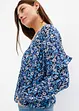 Mønstret bluse med volang, bonprix