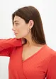Ribbet topp i omslagsstil, bonprix