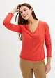Ribbet topp med V-hals, bonprix
