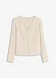 Ribbet topp med V-hals, bonprix