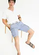 Regular Fit-cargo-bermudashorts i lin-miks med belte, bonprix