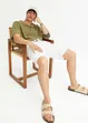 Regular Fit-cargo-bermudashorts i lin-miks med belte, bonprix