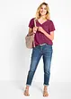 Bluse i viskose, kort arm, bonprix