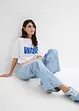 Wide Leg-jeans, High Waist, Low Stretch, bonprix