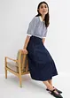 Jeansskjørt i omslagsmodell,  supersoft, bonprix