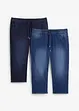 Regular Fit pull on-jeans i 3/4-lengde, Straight, lett denim (2-pack), bonprix