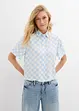 Kortermet bluse med rutemønster, bonprix