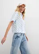 Kortermet bluse med rutemønster, bonprix