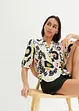 Kortermet bluse med krinklet detalj, i lett viskose, bonprix