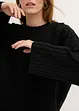 Oversized genser med flettemønster, bonprix