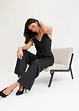 Jumpsuit i trikotmateriale med strass, bonprix