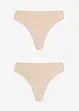 Highwaist-stringtruse med glanseffekt (2-pack), bonprix