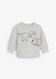 Myk sweatshirt i økologisk bomull med dinosaur-print, bonprix