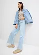 Wide Leg-jeans, Mid Waist, Low Stretch frynser, bonprix