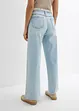 Wide Leg-jeans, Mid Waist, Low Stretch frynser, bonprix