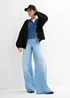 Jeansbluse med hette, bonprix