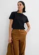 High Waist-bukse i lin-/viskosemiks med kortere benlengde, bonprix