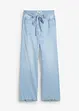Wide Leg-jeans, Mid Waist, med belte, bonprix