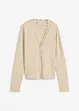 Finstrikket cardigan med silke, bonprix