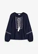 Oversized bluse med broderi, bonprix
