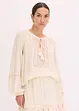 Oversized bluse med broderi, bonprix