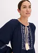 Oversized bluse med broderi, bonprix