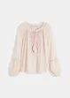Oversized bluse med broderi, bonprix