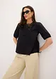 Kortermet bluse med blonder, bonprix