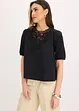 Kortermet bluse med blonder, bonprix
