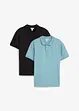Jersey-poloskjorte (2-pack) i ren økologisk bomull, bonprix