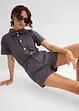 Jumpsuit i 100% bomull og kort modell, bonprix