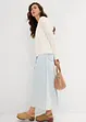 Jeansskjørt Mid Waist, midi lengde, Super Soft, bonprix