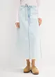 Jeansskjørt Mid Waist, midi lengde, Super Soft, bonprix