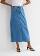 Jeansskjørt Mid Waist, midi lengde, Super Soft, bonprix