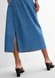 Jeansskjørt Mid Waist, midi lengde, Super Soft, bonprix