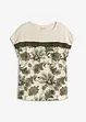 Topp med blondebånd og paisley-print, bonprix