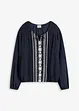 Bluse med broderi, bonprix