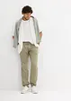 Regular Fit-pull on-bukse i musselin, Tapered, bonprix