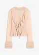 Finstrikket cardigan med rysjer, bonprix