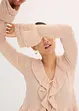Finstrikket cardigan med rysjer, bonprix