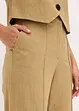 High Waist-bukse med lin og legg, bonprix