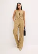High Waist-bukse med lin og legg, bonprix