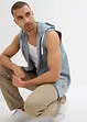 Vest i sweat materiale i myk bomullsmiks med hette, bonprix