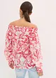 Bluse med print og singoalla-utringning, bonprix