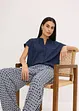 Kortermet bluse med skjult knappestolpe, bonprix