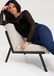 Korsett-topp med mesh, cropped, bonprix