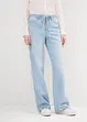 Wide Leg-jeans, Mid Waist, med belte, bonprix