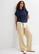 Bluse med korte ermer og resirkulert polyester, bonprix