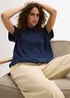 Bluse med korte ermer og resirkulert polyester, bonprix